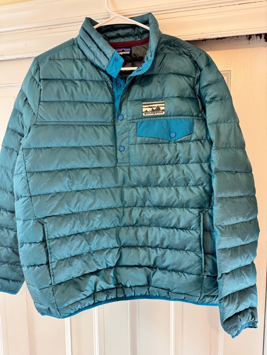 Patagonia Jackets & Blazers - Patagonia Women’s 600 Fill Down Snap-T Pullover Puffer Jacket GUC Sz L